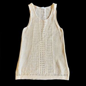 GAP Light Cream Open-Stitch Knit‎ Sleeveless Top – Size XS